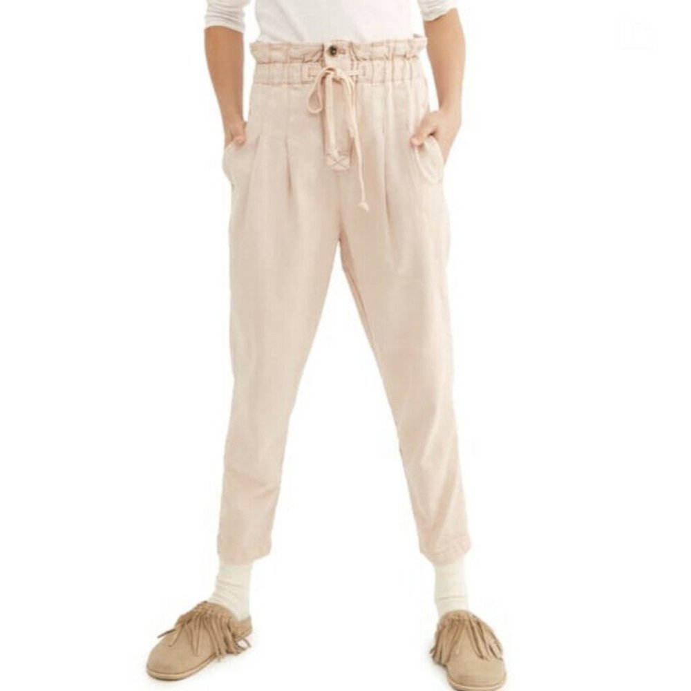 NEW Free People Margate Pleated Trousers Paper Bag - Picture 6 of 12